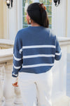 Z Supply: Jordane Striped Sweater - Storm Cloud Heather
