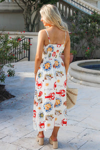 Seaside Lunch Date Midi Dress - Multi