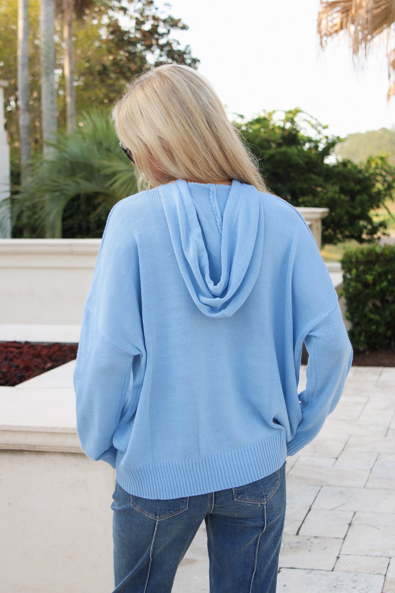 Ocean Breeze BEACH Hoodie Sweater - Blissful Blue