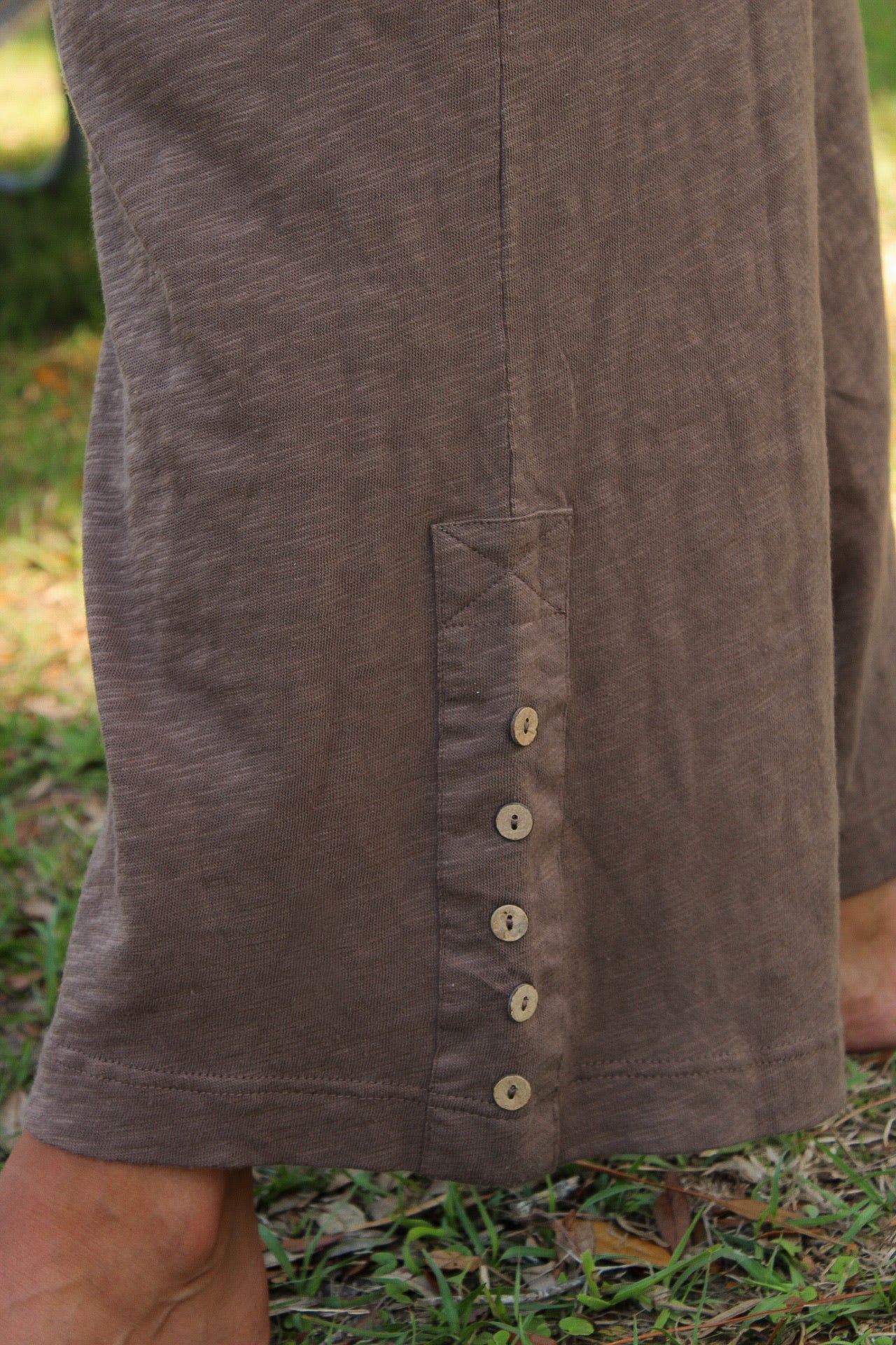 Bare Comfort Smocked Waist Pants - Brown