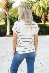 Casually Yours V-Neck Knit Top - Cream