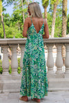 Floral Vibes Tropical Maxi Dress - Green
