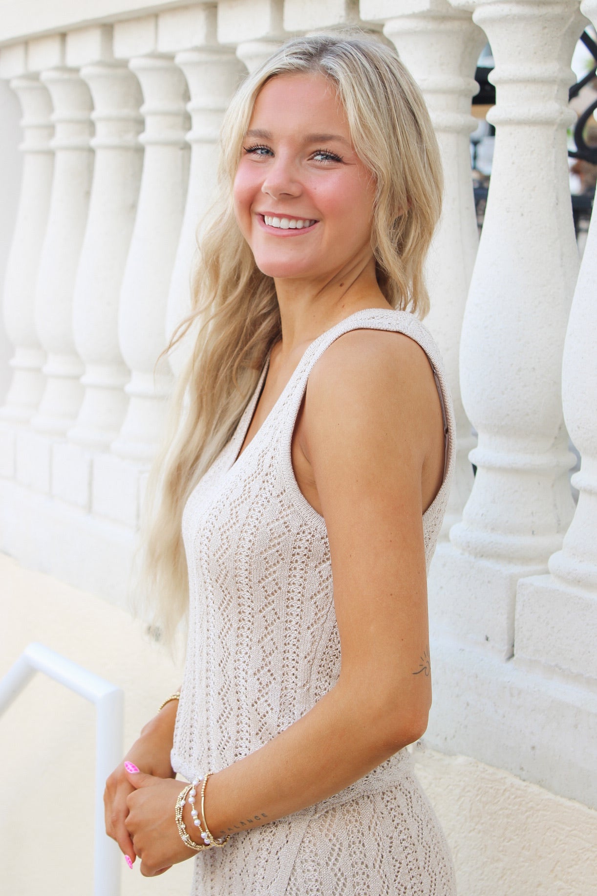Z Supply: Glimmer Sweater Tank - Gold Metallic
