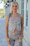 Hidden: Square Neck Camo Vest - Tan Camo