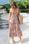 Tropical Times Smocked Midi Dress - Mocha