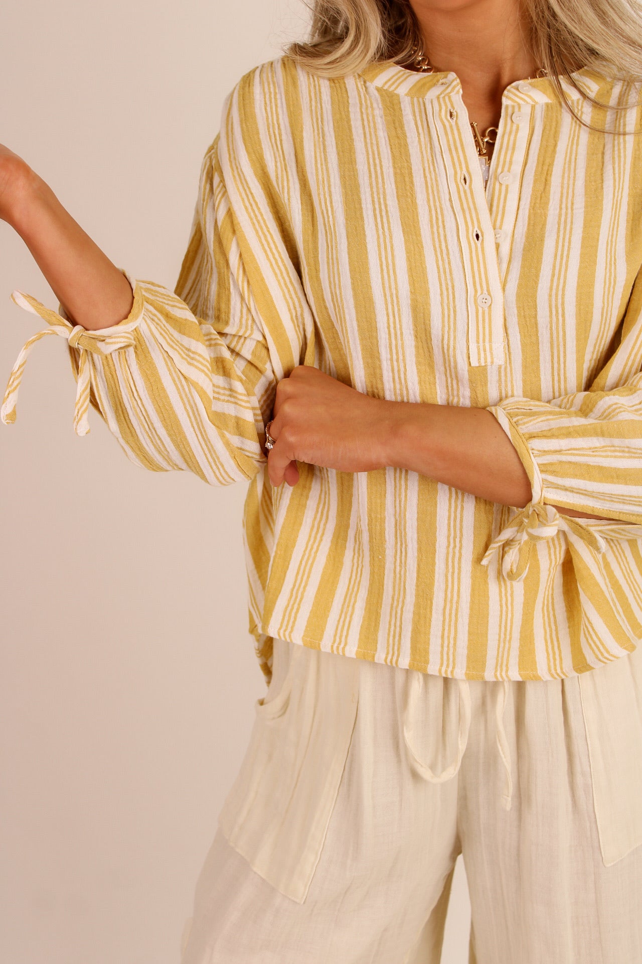 Calling For Spring Striped Top - Yellow