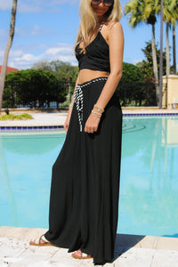 Harbor Nights Wide Leg Pants - Black
