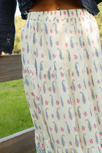 Sadie & Sage: Sagebrush Maxi Skirt - Cream Multi
