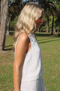 Sadie & Sage: Garden Sun Button Top - Taupe