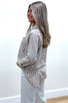 Z Supply: Perfect Linen Stripe Top - Pebble Moon