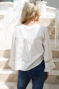 Delicate Intentions Lace Trim Top - Cream