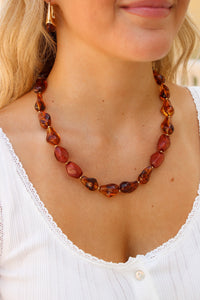 Cami Beaded Necklace - Tortoise