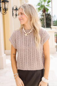 Sadie & Sage: Effortless Cable Knit Sweater Tank
