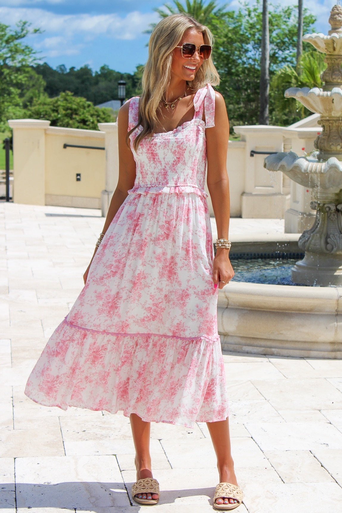 All My Love Floral Ruffle Dress - Mauve