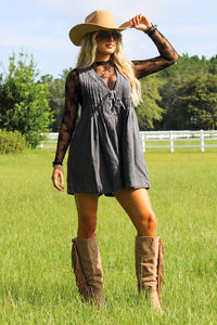 On My Game Pleated Romper - Black