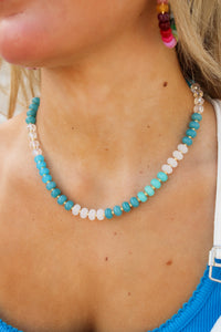 Bellamy Beaded Necklace - Blue Multi