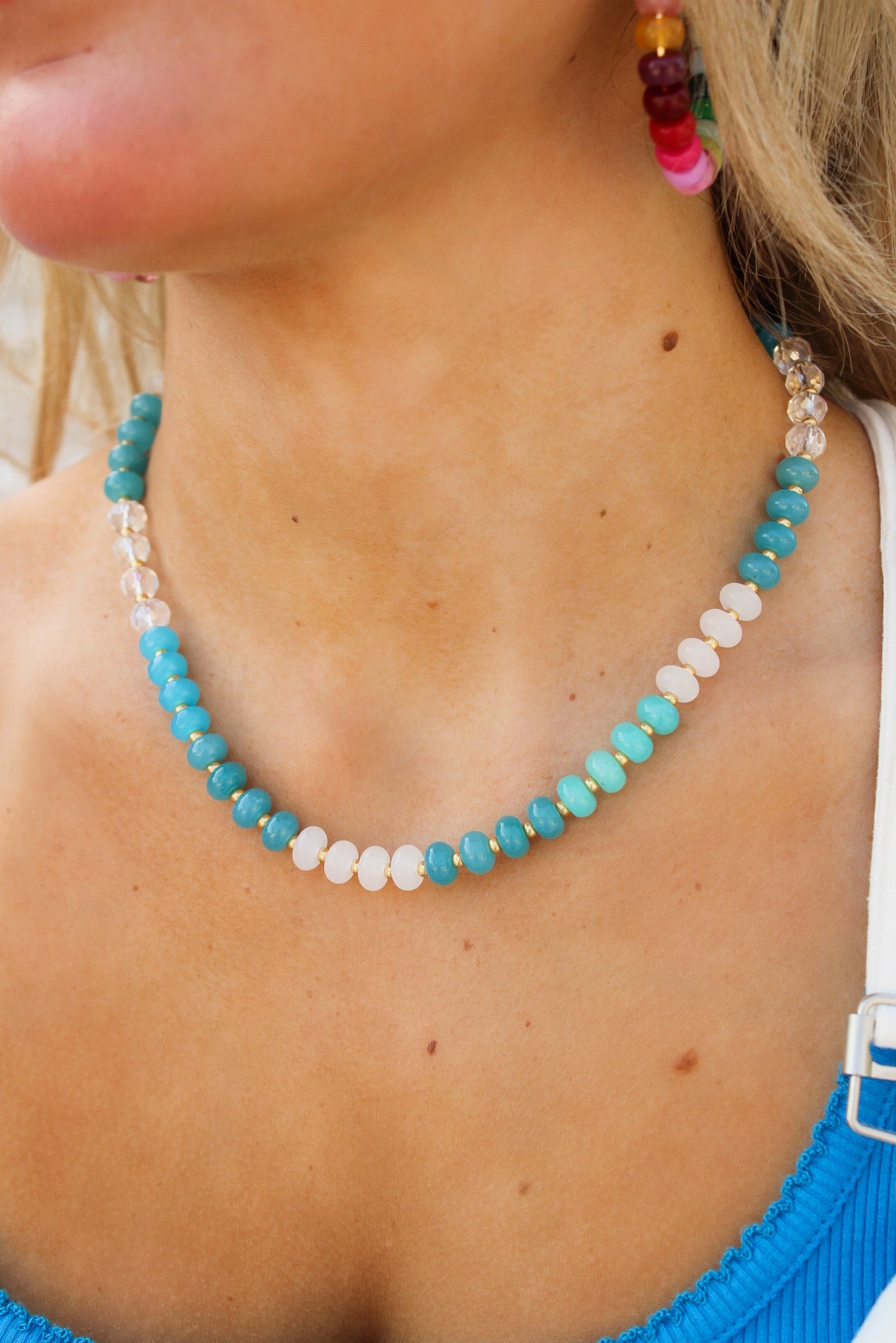Bellamy Beaded Necklace - Blue Multi