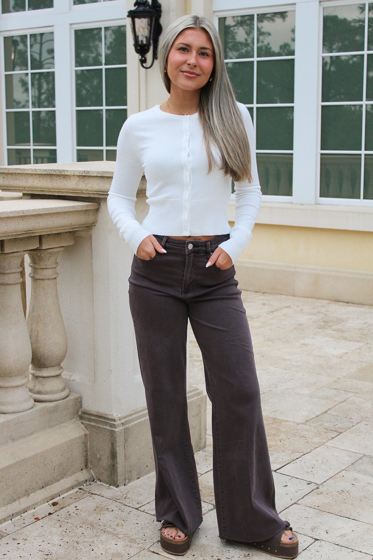 Winter Tale Button Down Cardigan - Ivory