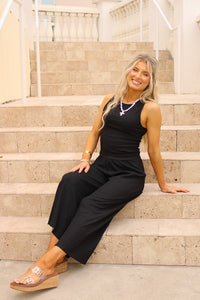 Howdy Honey Textured Pants - Black