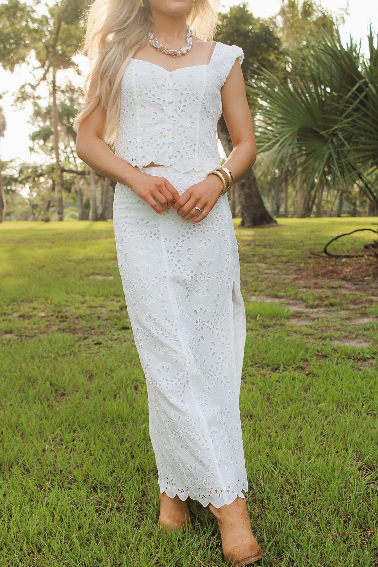 Z Supply: Emrie Eyelet Skirt - White