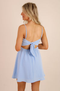 My Summer Love Tie Back Skater Dress - Lt. Blue