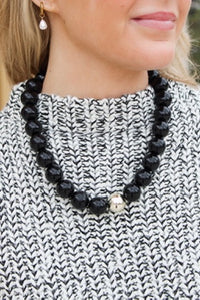 Resin Beaded Gold Ball Accent - Black