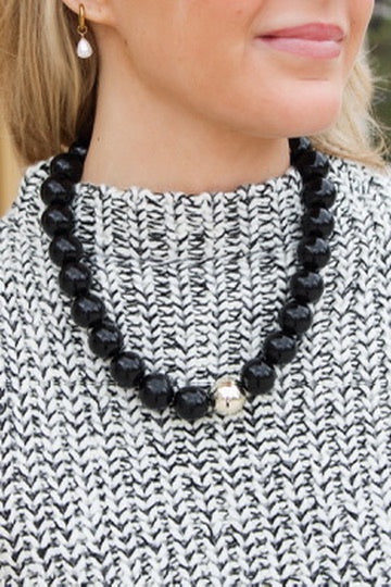 Resin Beaded Gold Ball Accent - Black
