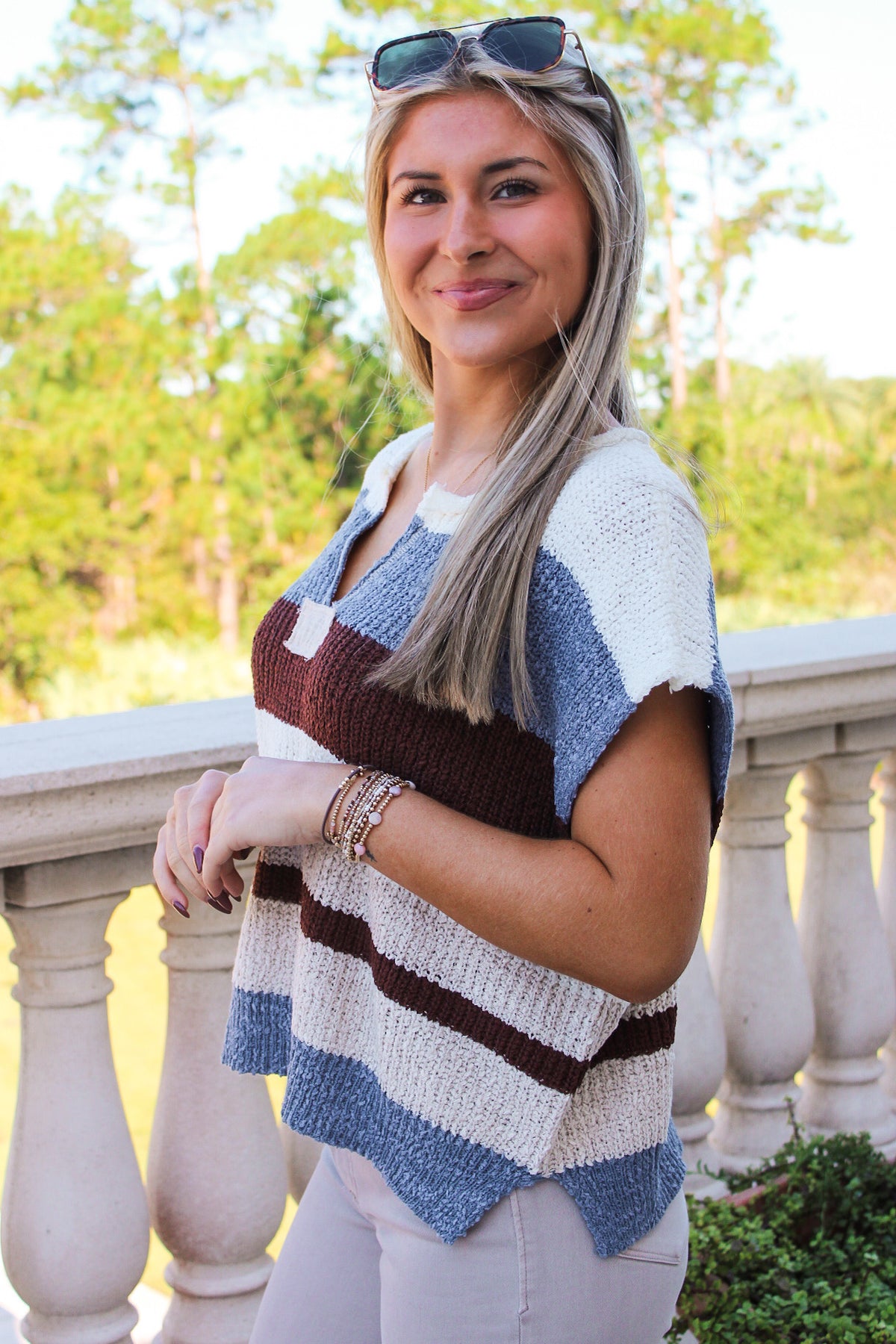 Sidewalk Strolls Striped Sweater - Multi