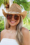 Coastal Beach Babe Cowrie Shell Hat - Khaki