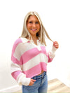 All About Love Crochet Cropped Sweater - Pink