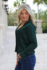 Z Supply: Ana Satin Top - Garland Green