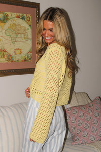 Soft Meadow Crochet Sweater - Butter