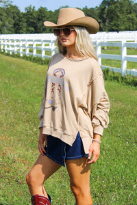 Cowgirl Dreams Graphic Boot Sweatshirt - Coco