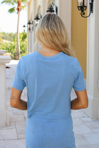 Z Supply: Stellan Jersey Denim Tee - Santorini Indigo