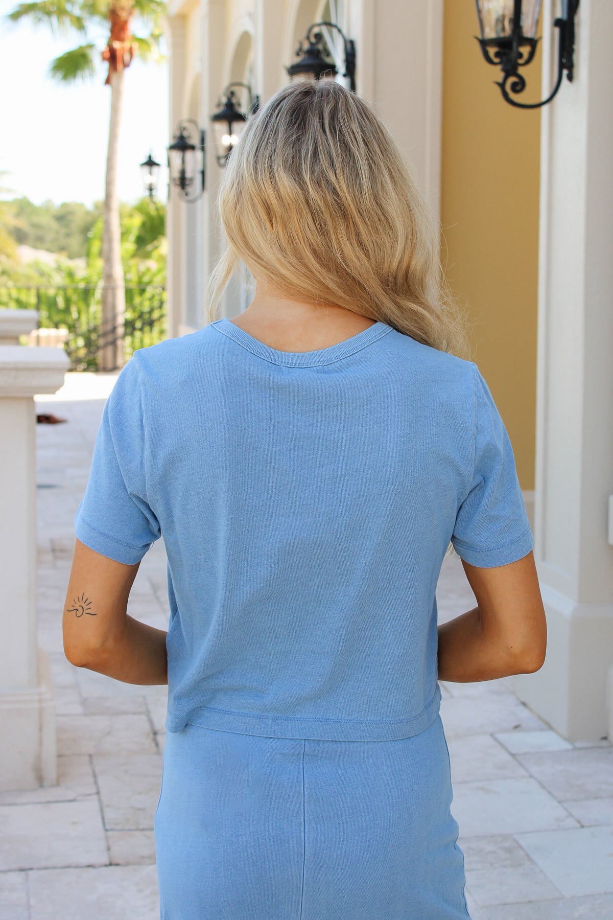 Z Supply: Stellan Jersey Denim Tee - Santorini Indigo
