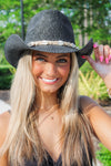 Coastal Beach Babe Cowrie Shell Hat - Black