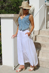 Time To Celebrate Smocked Midi Skirt - White