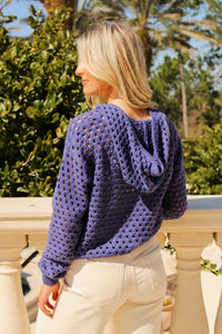 Ava Hoodie Cardigan - Navy