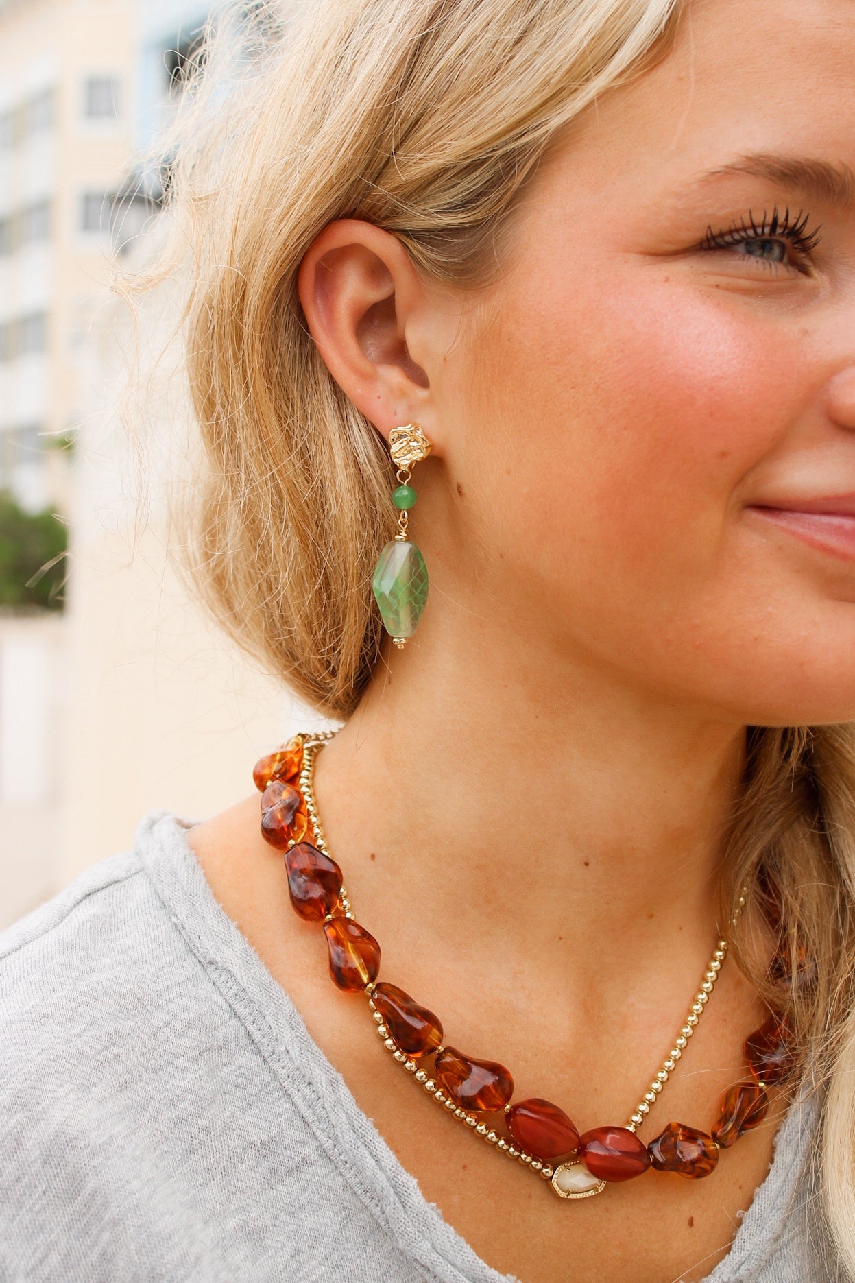Emerald Tide Drop Earrings