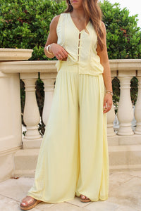 Delicate Intentions Wide Leg Pants - Yellow
