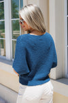 Breezy Autumns Dolman Sleeve Knit Sweater - Teal