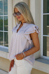 Boat Trips Striped V-Neck Top - Coco