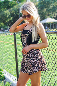 Hear Me Roar Overall Romper - Leopard