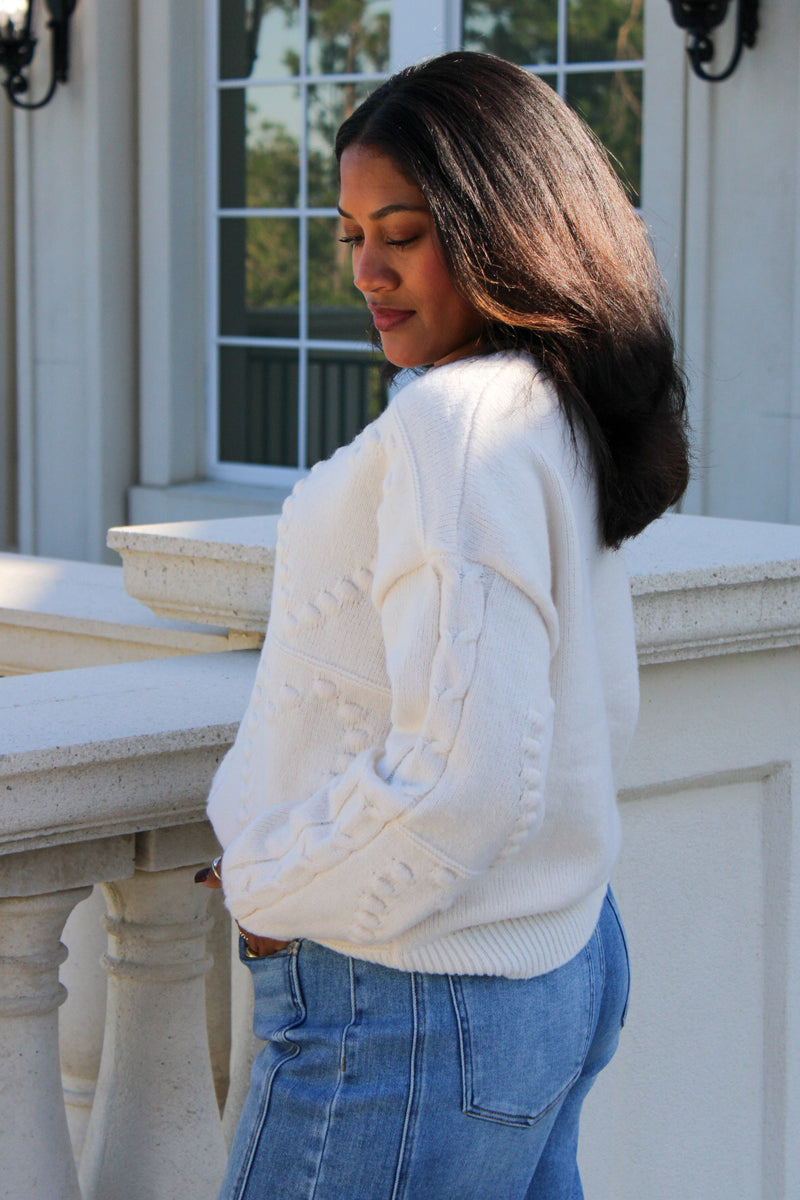 Warm Embrace Heart Sweater - Oatmeal