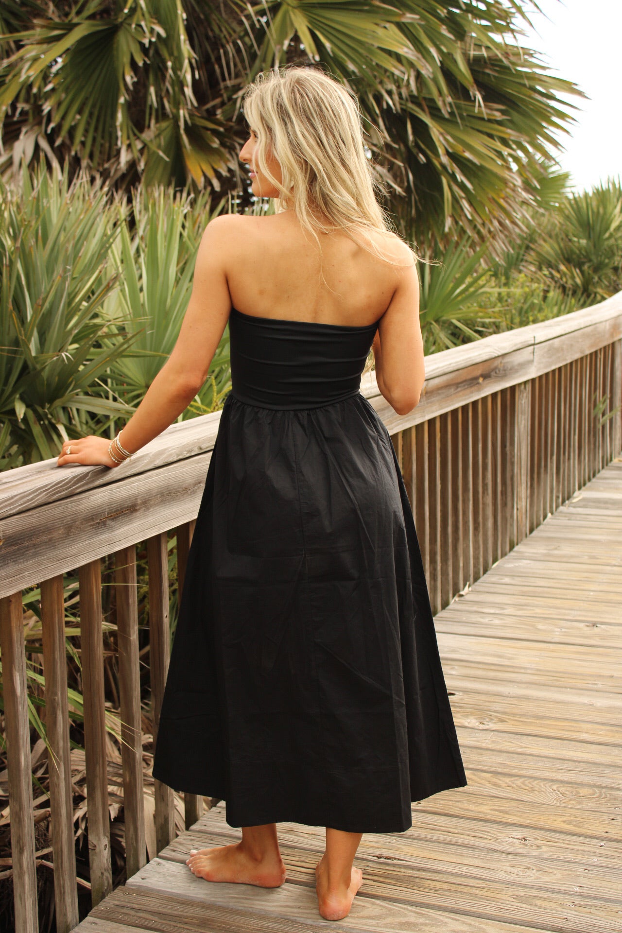 Z Supply Women's Sunsought Strapless Midi Dress, Black