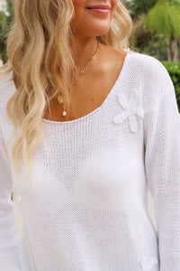 Summer Tide Starfish Sweater - White