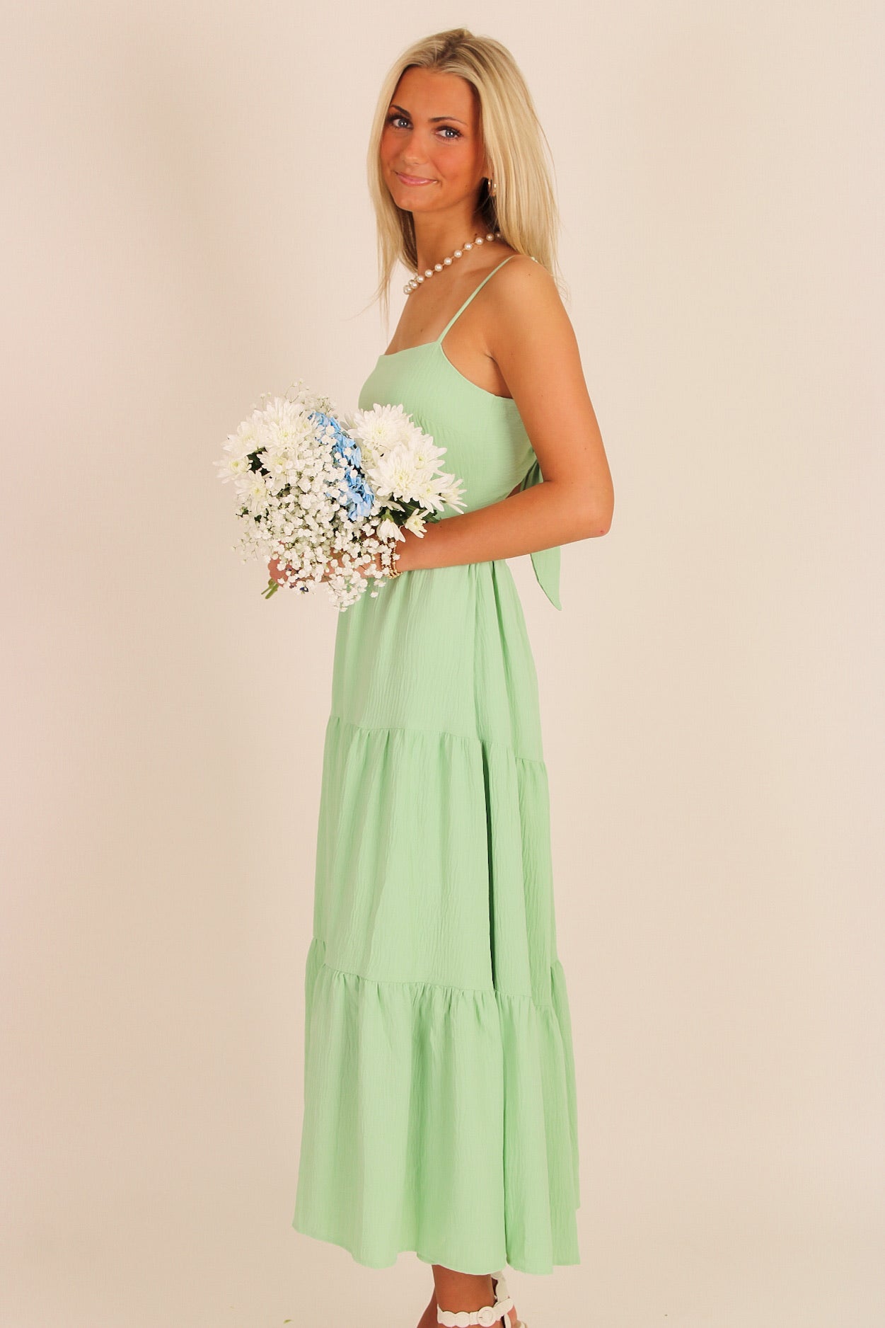 My Summer Love Tiered Midi Dress - Sage