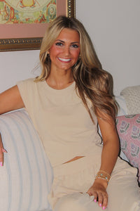 Keepin' It Trendy Mineral Washed Wrap Top - Bone