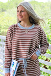Time For Fun Striped Crop Top - Mocha