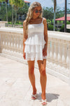 Celebrate Happy Times Chiffon Mini Dress - White
